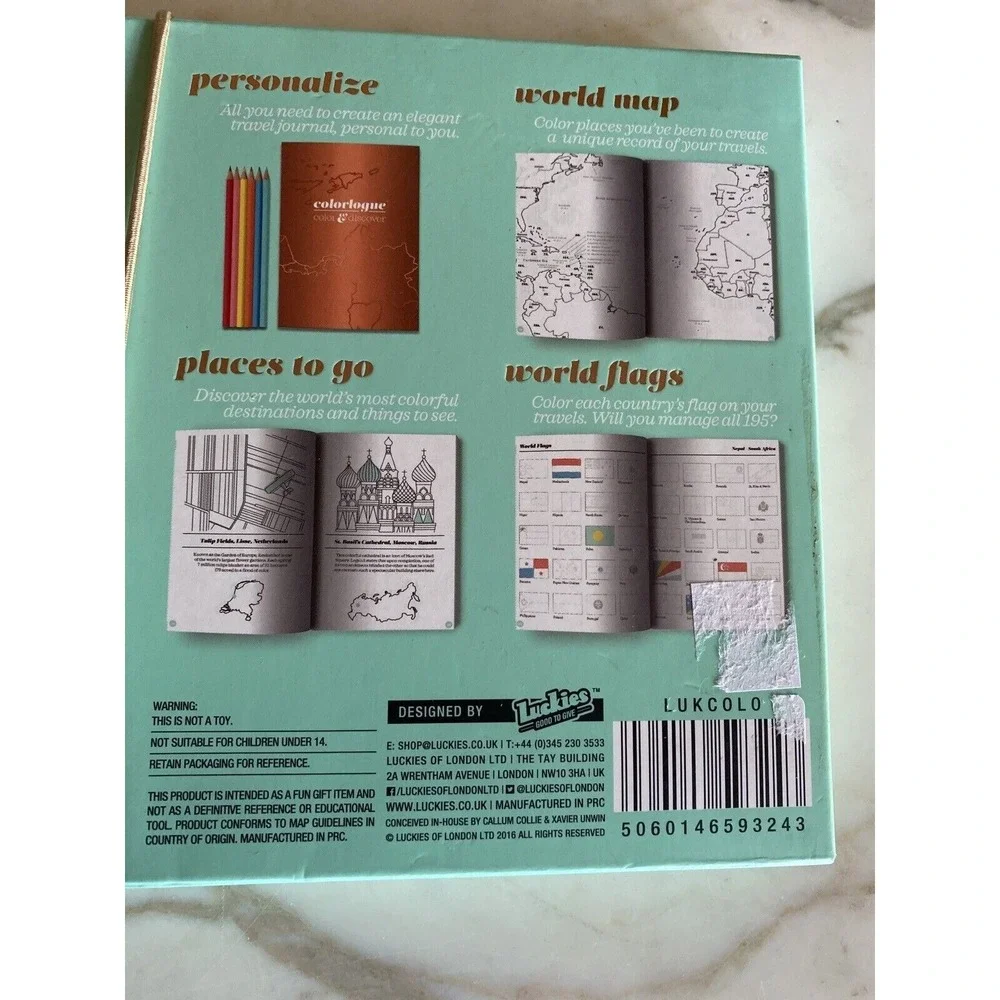 New‎ Colorlogue Color & Discover Travel Journal Maps Pencils